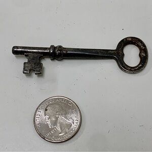 c. 1900 Antique Michigan Industrial Commercial Solid Barrel Skeleton Key #2